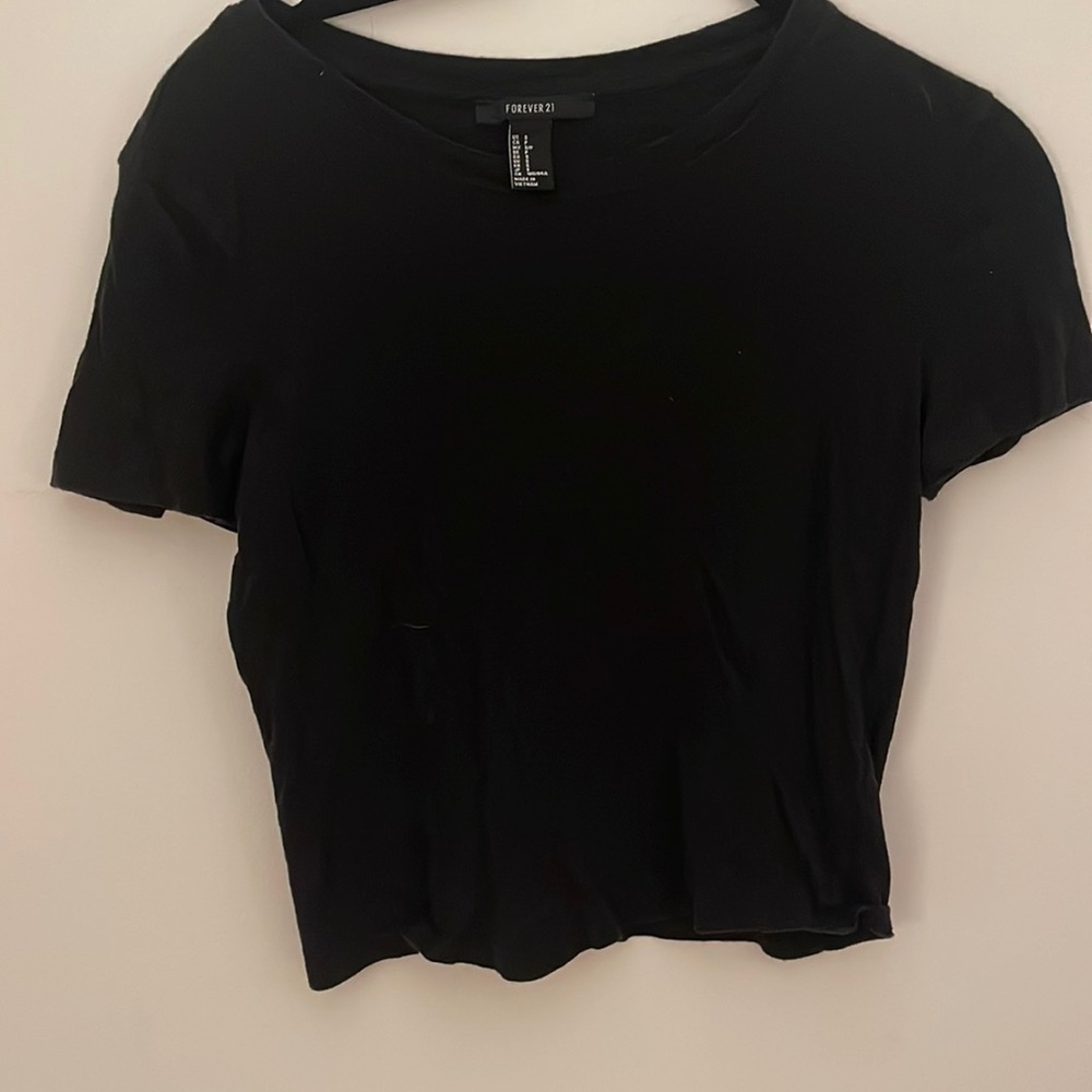 Simple all black crop top